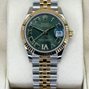 NEW 2023 Rolex Lady-Datejust 31mm 278273 Two-Tone Jubilee Green Dial