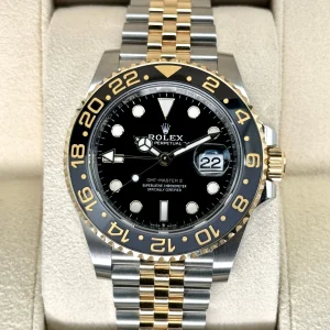 2023 Rolex GMT-Master II 40mm 126713GRNR Two-Tone Jubilee Black Dial