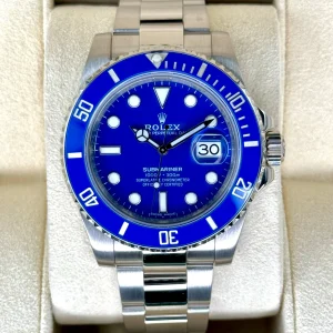 2017 Rolex Submariner "Smurf" 40mm 116619LB White Gold Blue Dial