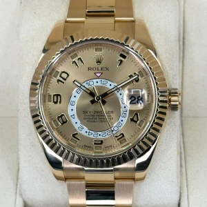 2016 Sky-Dweller 42mm 326938 Yellow Gold Oyster Champagne Dial