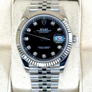 2020 Rolex Datejust 41mm 126334 Stainless Steel Jubilee Black Diamond Dial