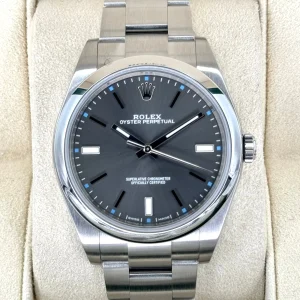 2017 Rolex Oyster Perpetual 39mm 114300 Rhodium Dial