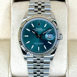 NEW 2023 Rolex Datejust 36mm 126234 Stainless Steel Jubilee Green Dial