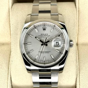 2016 Rolex Datejust 36mm 116200 Stainless Steel Oyster Silver Dial
