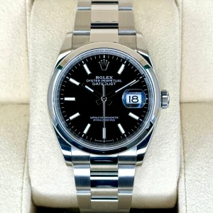 2022 Rolex Datejust 36mm 126200 Stainless Steel Oyster Black Dial
