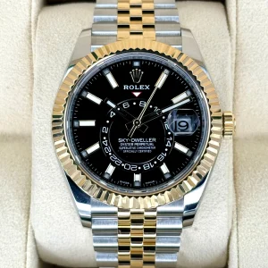 2023 Rolex Sky-Dweller 42mm 326933 Two-Tone Jubilee Black Dial