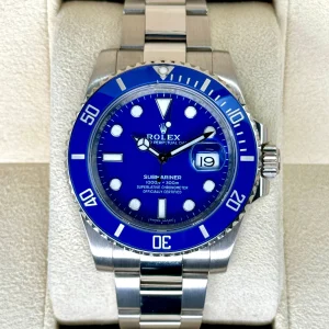 2018 Rolex Submariner "Smurf" 40mm 116619LB White Gold Blue Dial