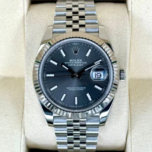 2021 Rolex Datejust 41mm 126334 Stainless Steel Jubilee Rhodium Dial