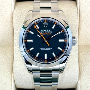 2014 Rolex Milgauss 40mm 116400GV Stainless Steel Black Dial
