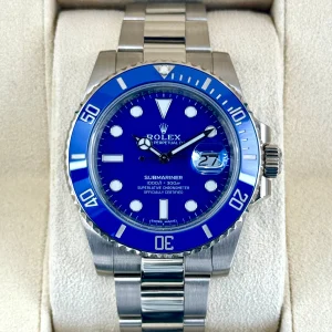 2018 Rolex Submariner "Smurf" 40mm 116619LB White Gold Blue Dial