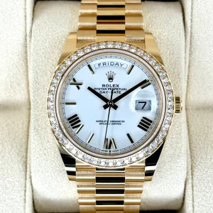 New 2024 Rolex Day-Date 40mm 228348RBR Presidential White Dial