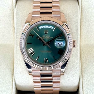 2019 Rolex Day-Date 40mm 228235 Presidential Rose Gold Olive Dial