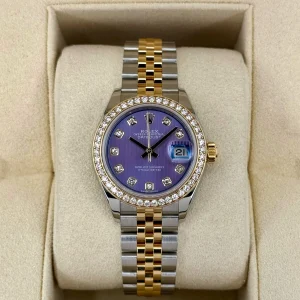 2018 Lady-Datejust 28mm 279383RBR Lavender Stripe Motif Diamond Dial