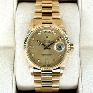 1987 Rolex Day-Date 36mm 18038 Presidential Champagne Diamond Dial