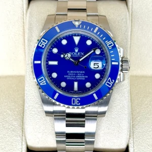 2018 Rolex Submariner "Smurf" 40mm 116619LB White Gold Blue Dial