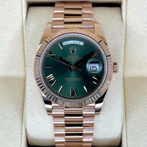 2019 Rolex Day-Date 40mm 228235 Presidential Rose Gold Olive Dial