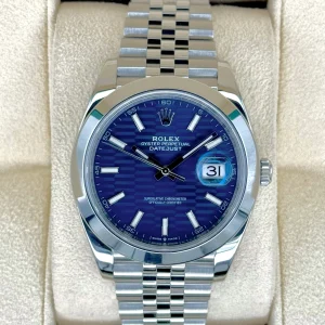 2022 Rolex Datejust 41mm 126300 Stainless Steel Jubilee Blue Motif Dial