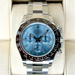 NEW Rolex Daytona 40mm 116506 Platinum Ice Blue Diamond Baguette Dial