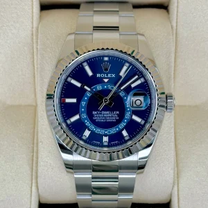 2018 Sky-Dweller 42mm 326934 Stainless Steel Oyster Blue Dial