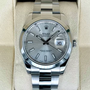 2018 Rolex Datejust 41mm 126300 Stainless Steel Oyster Silver Dial