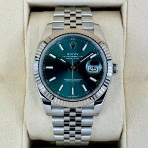 2023 Rolex Datejust 41mm 126334 Stainless Steel Jubilee Green Dial