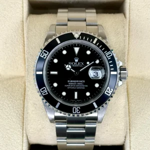 2002 Rolex Submariner Date 40mm 16610 Stainless Steel Black Dial