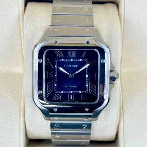 2022 Santos De Cartier 39.8mm WSSA0018 Stainless Steel Blue Dial