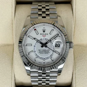 2022 Rolex Sky-Dweller 42mm 326934 Stainless Steel Jubilee White Dial