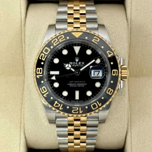 2024 Rolex GMT-Master II 40mm 126713GRNR Two-Tone Jubilee Black Dial