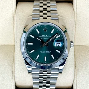 2022 Rolex Datejust 41mm 126300 Jubilee Green Dial