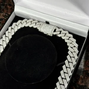 Iced Out Diamond Prong Cuban Link 14K White Gold Chain 423grams 66ct VS