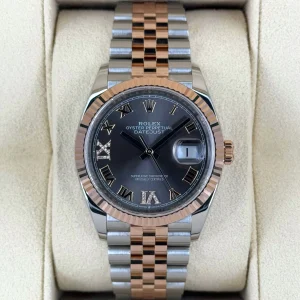 NEW 2025 Rolex Datejust 36mm 126231 Two-Tone Jubilee Slate Rhodium Diamond Dial