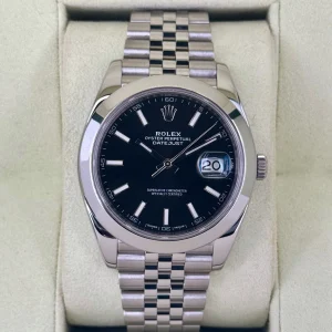 2018 Rolex Datejust 41mm 126300 Stainless Steel Jubilee Black Dial