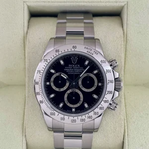 2009 Rolex Daytona 40mm 116520 Stainless Steel Black Dial