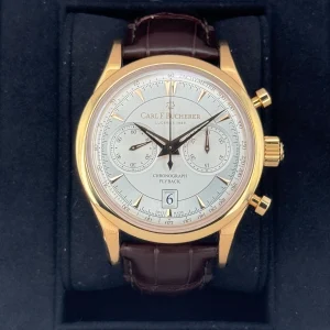 2020 Carl F. Bucherer Manero Flyback 43mm Rose Gold Silver Dial