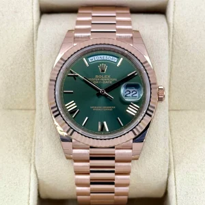 NEW 2025 Rolex Day-Date 40mm 228235 Presidential Rose Gold Olive Dial