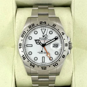 2019 Rolex Explorer II 42mm 216570 Stainless Steel Polar White Dial