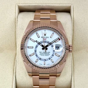 2023 Rolex Sky-Dweller 42mm 326935 Rose Gold White Dial