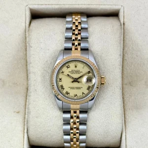 1997 Rolex Lady Datejust 26mm 69173 Two-Tone Jubilee Champagne Dial