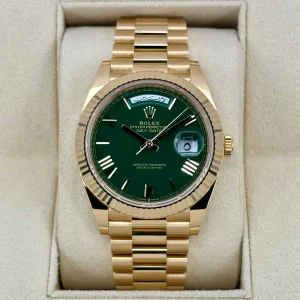 2023 Rolex Day-Date 40mm 228238 Arabic Calendar Green Dial
