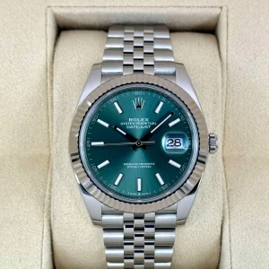 2022 Rolex Datejust 41mm 126334 Stainless Steel Jubilee Green Dial