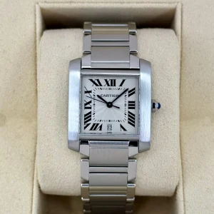 1999 Cartier Tank Francaise 28mm Stainless Steel White Dial