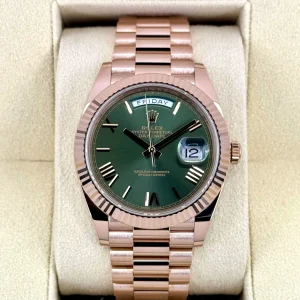 2017 Rolex Day-Date 40mm 228235 Presidential Rose Gold Olive Dial