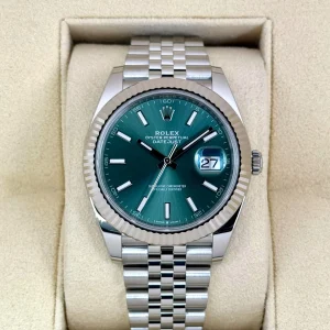 2024 Rolex Datejust 41mm 126334 Stainless Steel Jubilee Mint Green Dial