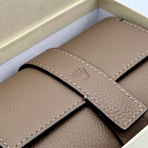 Rolex Leather Two Watch Roll Travel Case