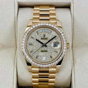 NEW 2025 Rolex Day-Date 40mm 228348RBR Diamond Paved Dial