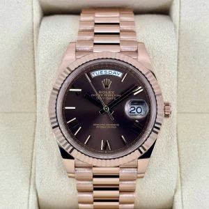 2024 Rolex Day-Date 40mm 228235 Rose Gold Chocolate Dial