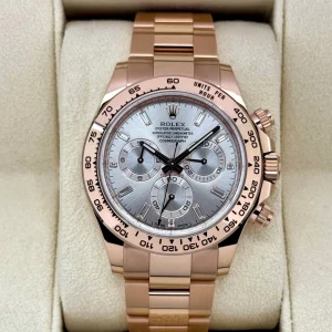 2022 Rolex Daytona 40mm 116505 Rose Gold Sundust Diamond Baguette Dial