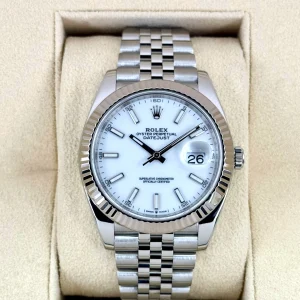 2022 Rolex Datejust 41mm 126334 Stainless Steel Jubilee White Dial