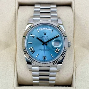 NEW 2025 Rolex Day-Date Platinum 40mm 228236 Ice Blue Roman Dial
